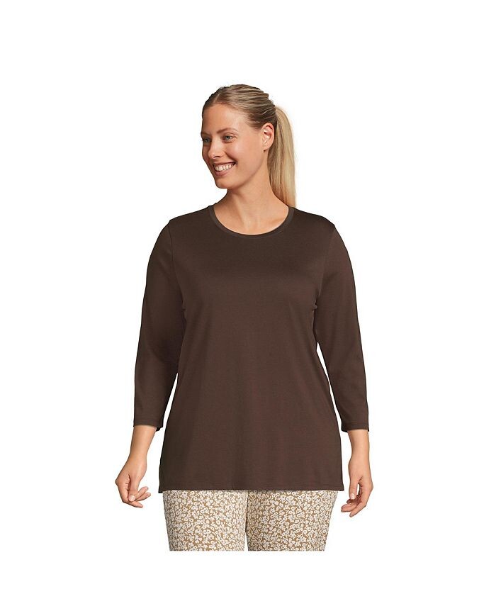 Хлопковая туника Supima с круглым вырезом больших размеров с рукавами 3/4 Lands' End, коричневый
Хлопковая туника Supima с круглым вырезом больших размеров с рукавами 3/4 Lands' End, коричневый
