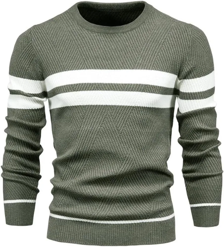 Мужской осенний свитер с круглым вырезом и длинными рукавами
Мужской осенний свитер с круглым вырезом и длинными рукавами