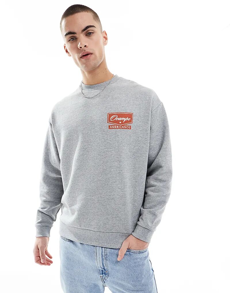 Толстовка оверсайз с принтом на груди серого меланжевого цвета ASOS DESIGN
Толстовка оверсайз с принтом на груди серого меланжевого цвета ASOS DESIGN