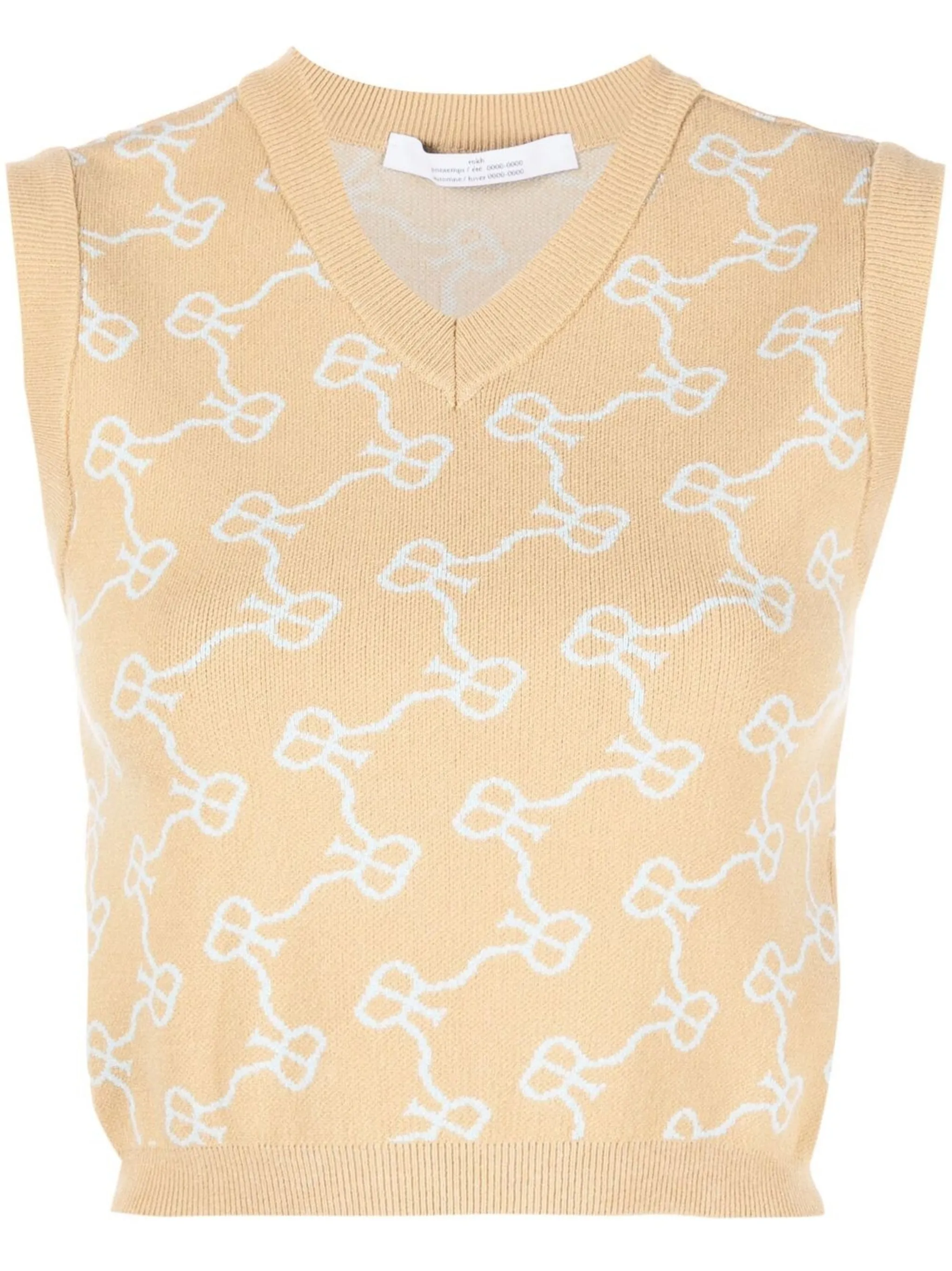 Трикотажный топ с монограммой Rokh, нейтральный
Трикотажный топ с монограммой Rokh, нейтральный