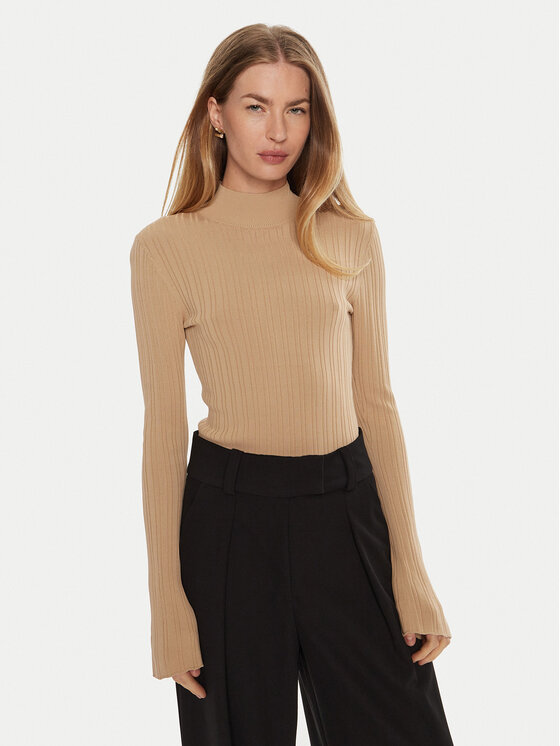 Свитер с высоким воротником приталенного кроя Ivy Oak, бежевый
Свитер с высоким воротником приталенного кроя Ivy Oak, бежевый