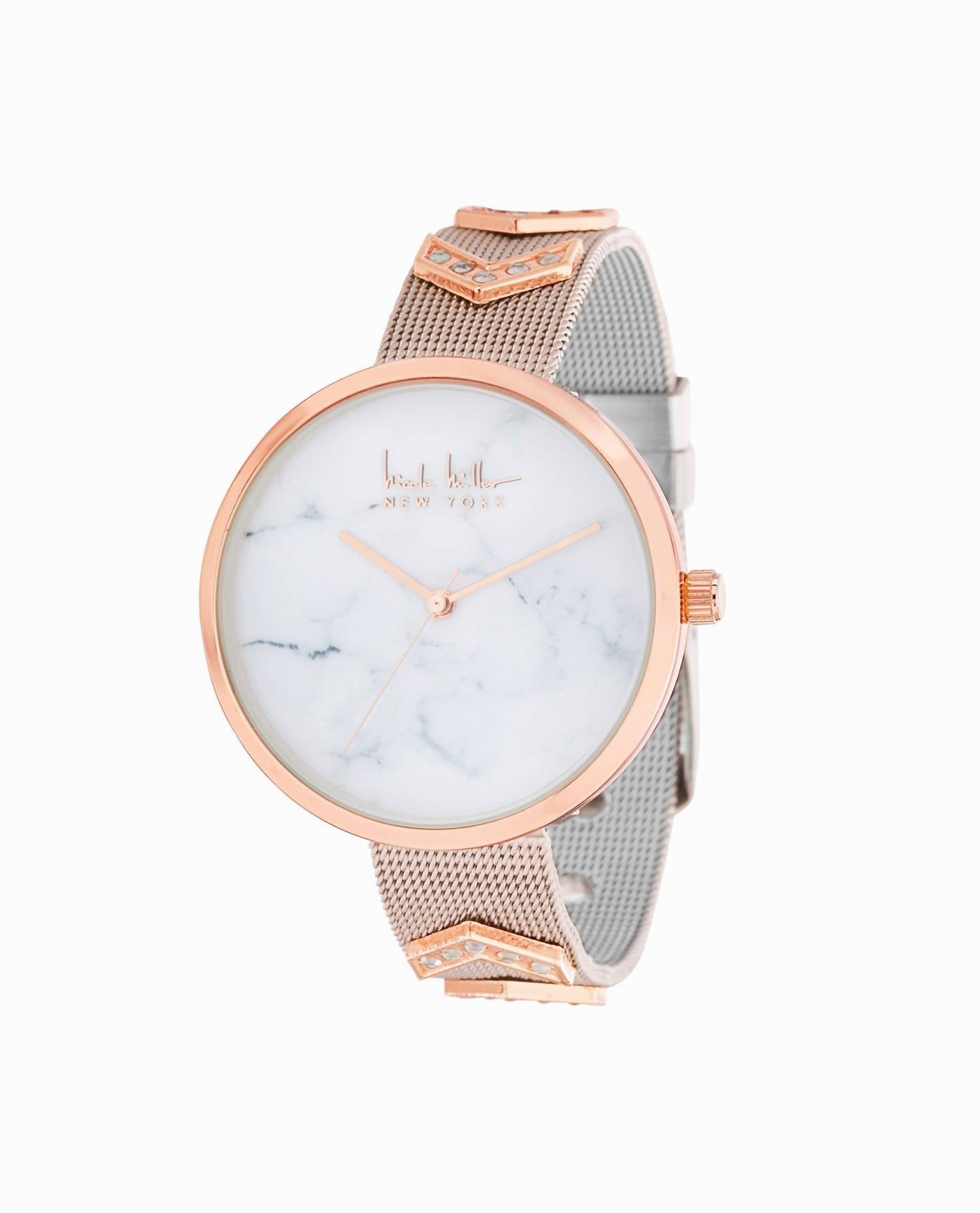 Женские часы с ремешком из нержавеющей стали - 36 мм в розовом золоте Nicole Miller
Женские часы с ремешком из нержавеющей стали - 36 мм в розовом золоте Nicole Miller