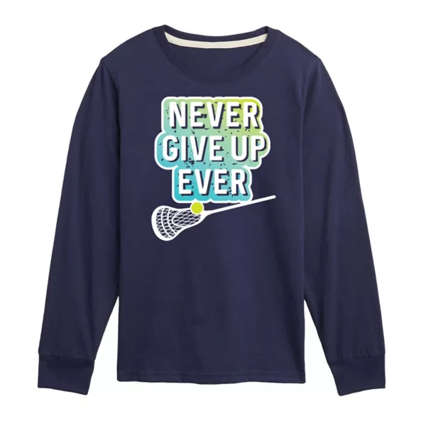 Мальчики 8-20 лет "Никогда не сдавайся" футболка с длинным рукавом и принтом Licensed Character, синий 
Мальчики 8-20 лет "Никогда не сдавайся" футболка с длинным рукавом и принтом Licensed Character, синий