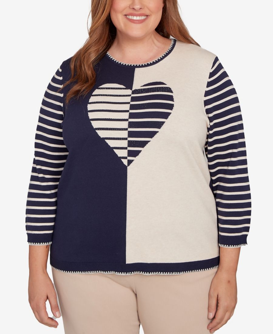 Свитер большого размера Saratoga Springs в полоску с сердечным мотивом Alfred Dunner, Navy
Свитер большого размера Saratoga Springs в полоску с сердечным мотивом Alfred Dunner, Navy