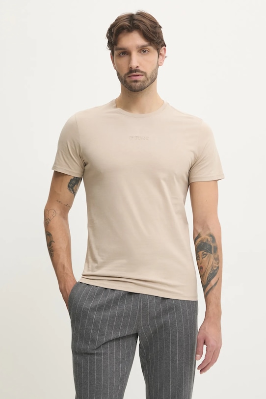 Хлопковая футболка Guess, бежевый
Хлопковая футболка Guess, бежевый