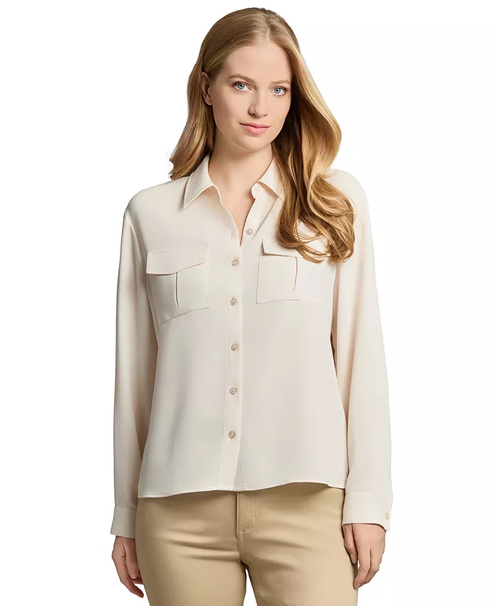 Женская рубашка с длинным рукавом в стиле утилит Jones New York, белый
Женская рубашка с длинным рукавом в стиле утилит Jones New York, белый