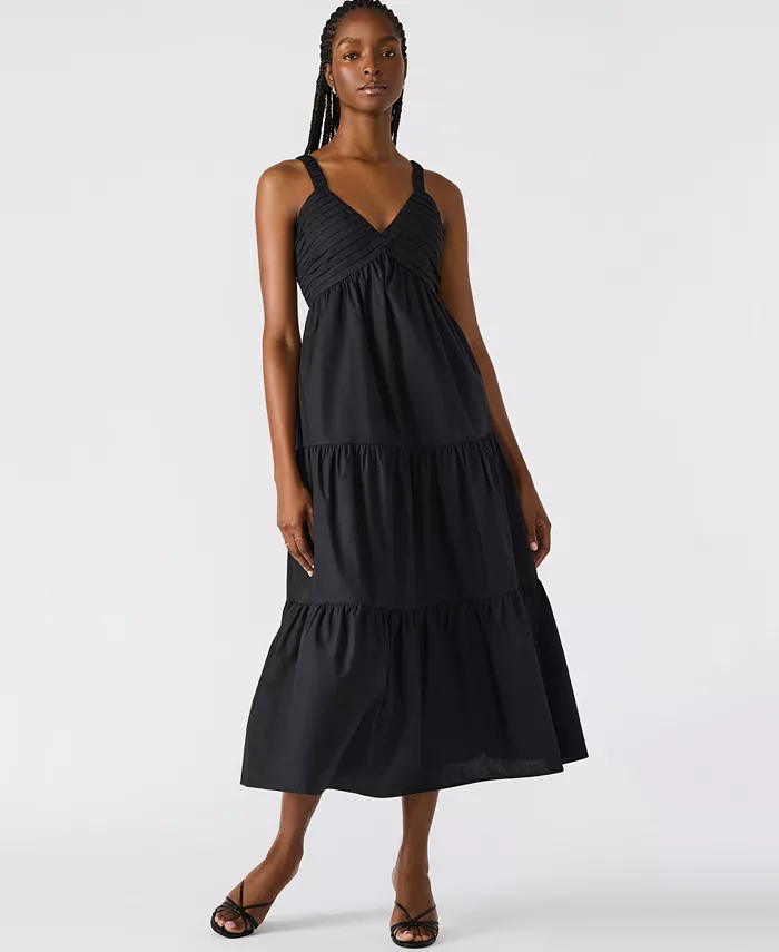 Женское платье макси Eliora с ярусами Steve Madden, черный 
Женское платье макси Eliora с ярусами Steve Madden, черный