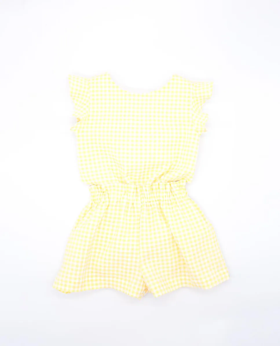 Короткий комбинезон для девочки в клетку Fina Ejerique, желтый
Короткий комбинезон для девочки в клетку Fina Ejerique, желтый