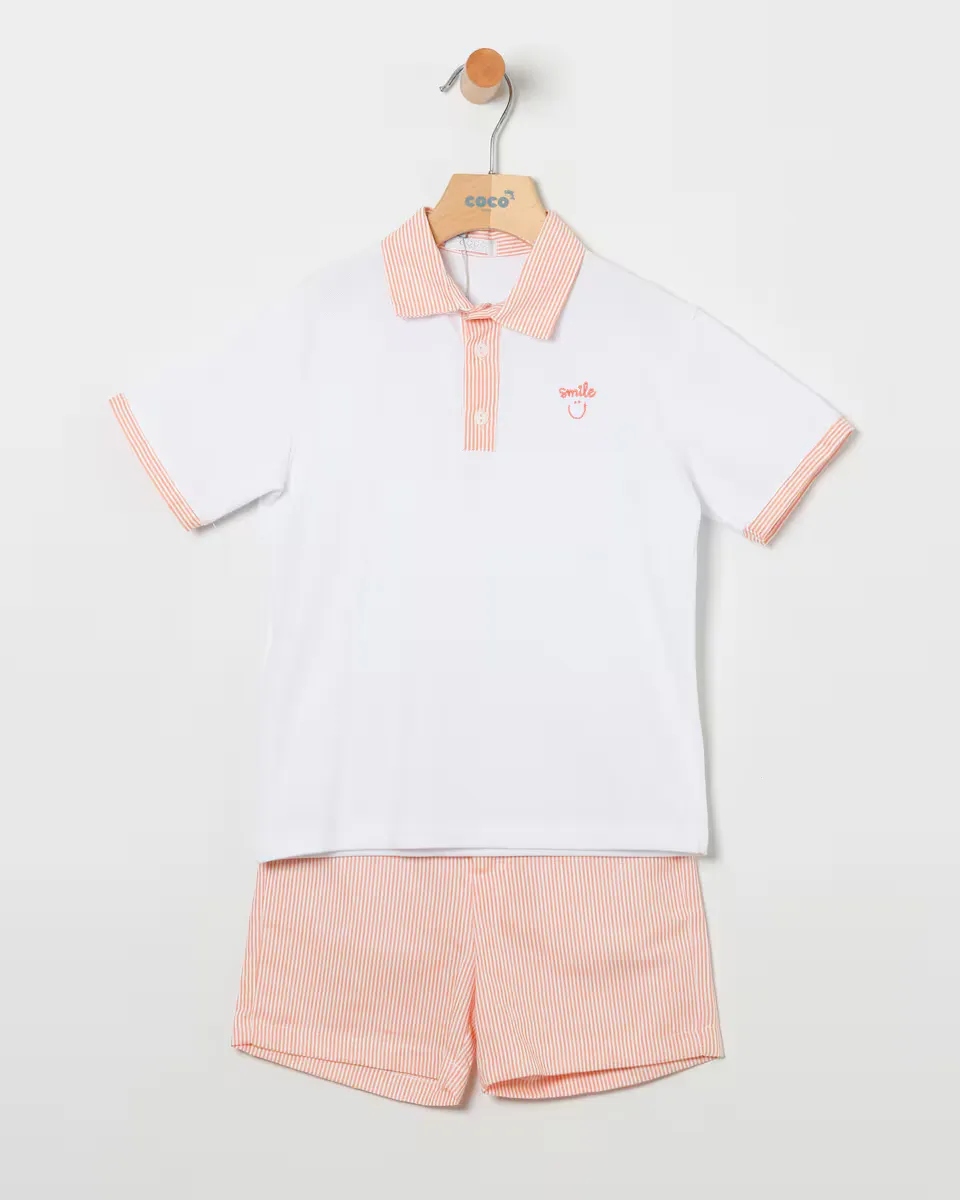 Комплект рубашки поло для мальчиков с полосатыми бермудскими шортами Coco Acqua, цвет Salmón
Комплект рубашки поло для мальчиков с полосатыми бермудскими шортами Coco Acqua, цвет Salmón