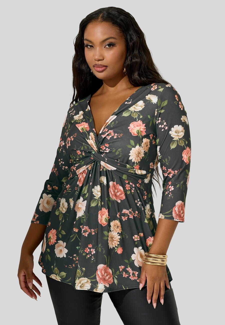 Топ Yours Clothing LONDON CURVE KNOT FRONT , Jet Black/Multi-Coloured
Топ Yours Clothing LONDON CURVE KNOT FRONT , Jet Black/Multi-Coloured