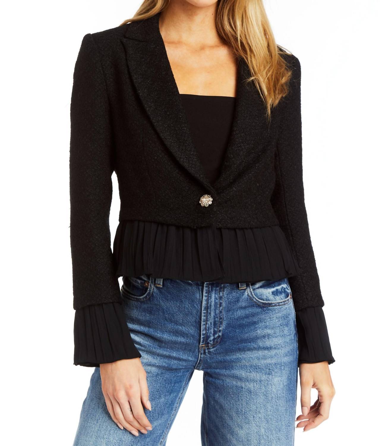 Куртка Madilyn с отделкой из шифона черного цвета DREW
Куртка Madilyn с отделкой из шифона черного цвета DREW