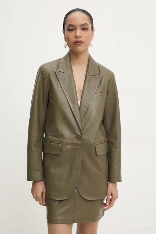 Кожаная куртка Answear.Lab, зеленый 
Кожаная куртка Answear.Lab, зеленый