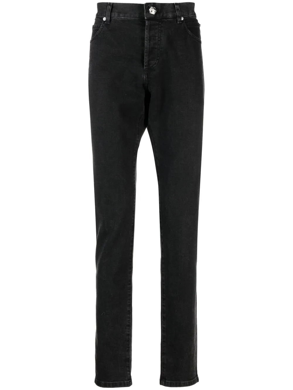 Прямые джинсы средней посадки BALMAIN, черный 
Прямые джинсы средней посадки BALMAIN, черный