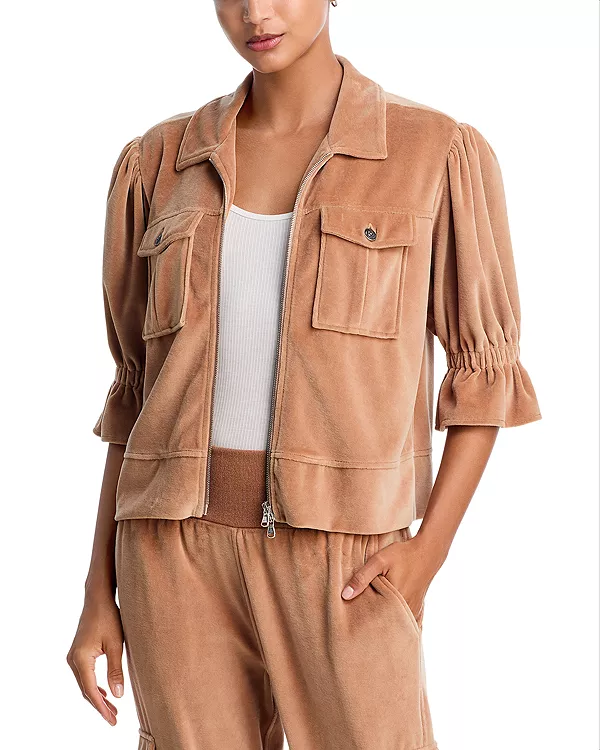 Велюровая куртка с изображением остролиста Cinq À Sept, коричневый
Велюровая куртка с изображением остролиста Cinq À Sept, коричневый