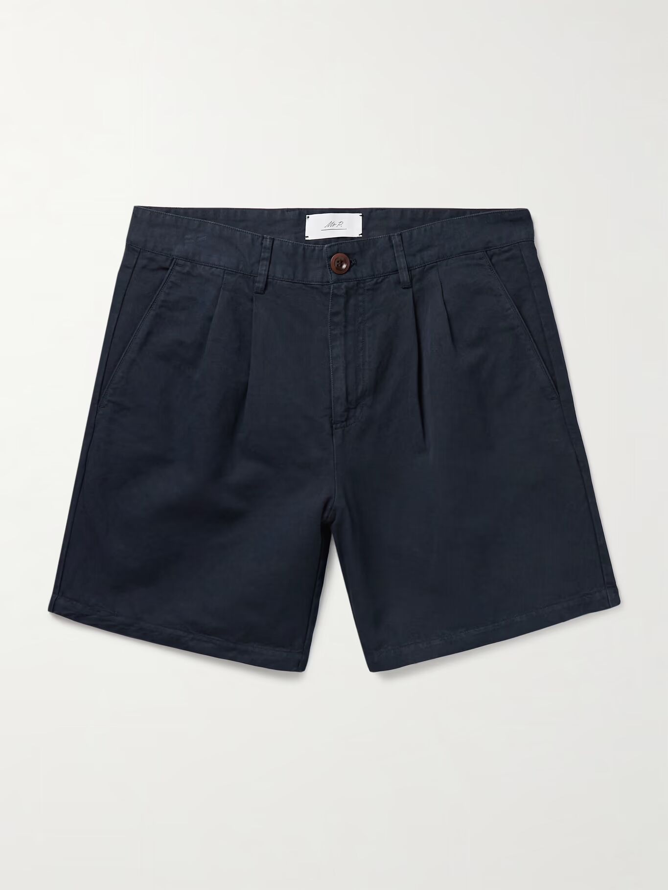 Шорты прямого кроя из хлопково-льняной смеси твила со складками MR P., синий
Шорты прямого кроя из хлопково-льняной смеси твила со складками MR P., синий