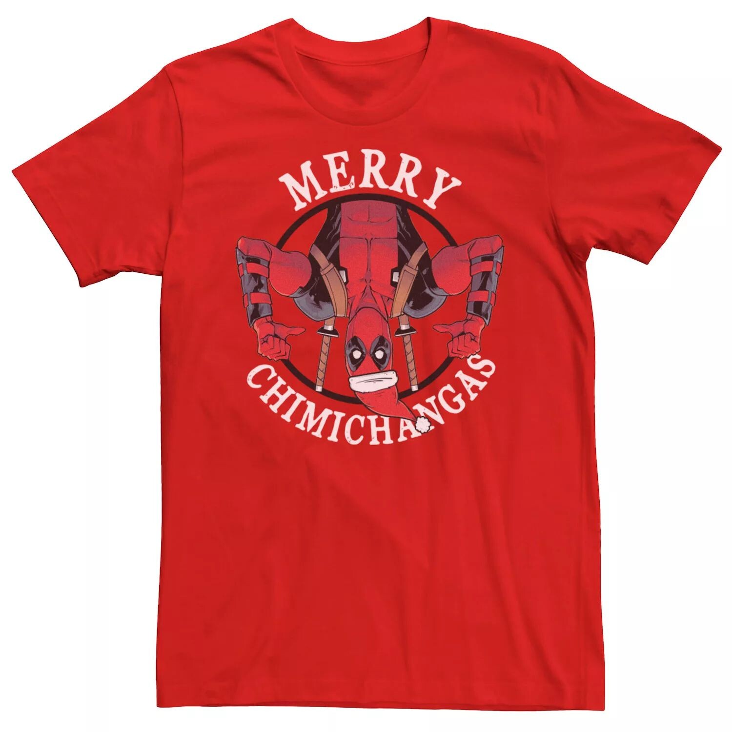 Мужская праздничная футболка Marvel Deadpool Merry Chimichangas Licensed Character 
Мужская праздничная футболка Marvel Deadpool Merry Chimichangas Licensed Character
