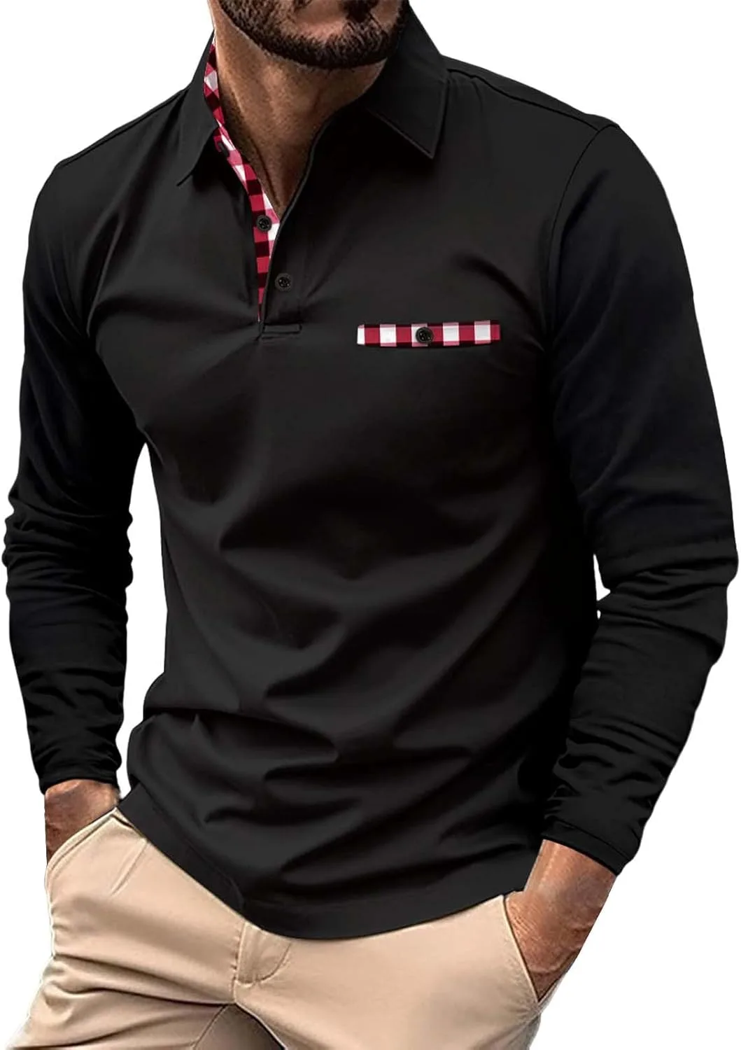 Мужская поло с длинным рукавом из хлопка, классический воротник на пуговицах и карманом ESKNAS
Мужская поло с длинным рукавом из хлопка, классический воротник на пуговицах и карманом ESKNAS