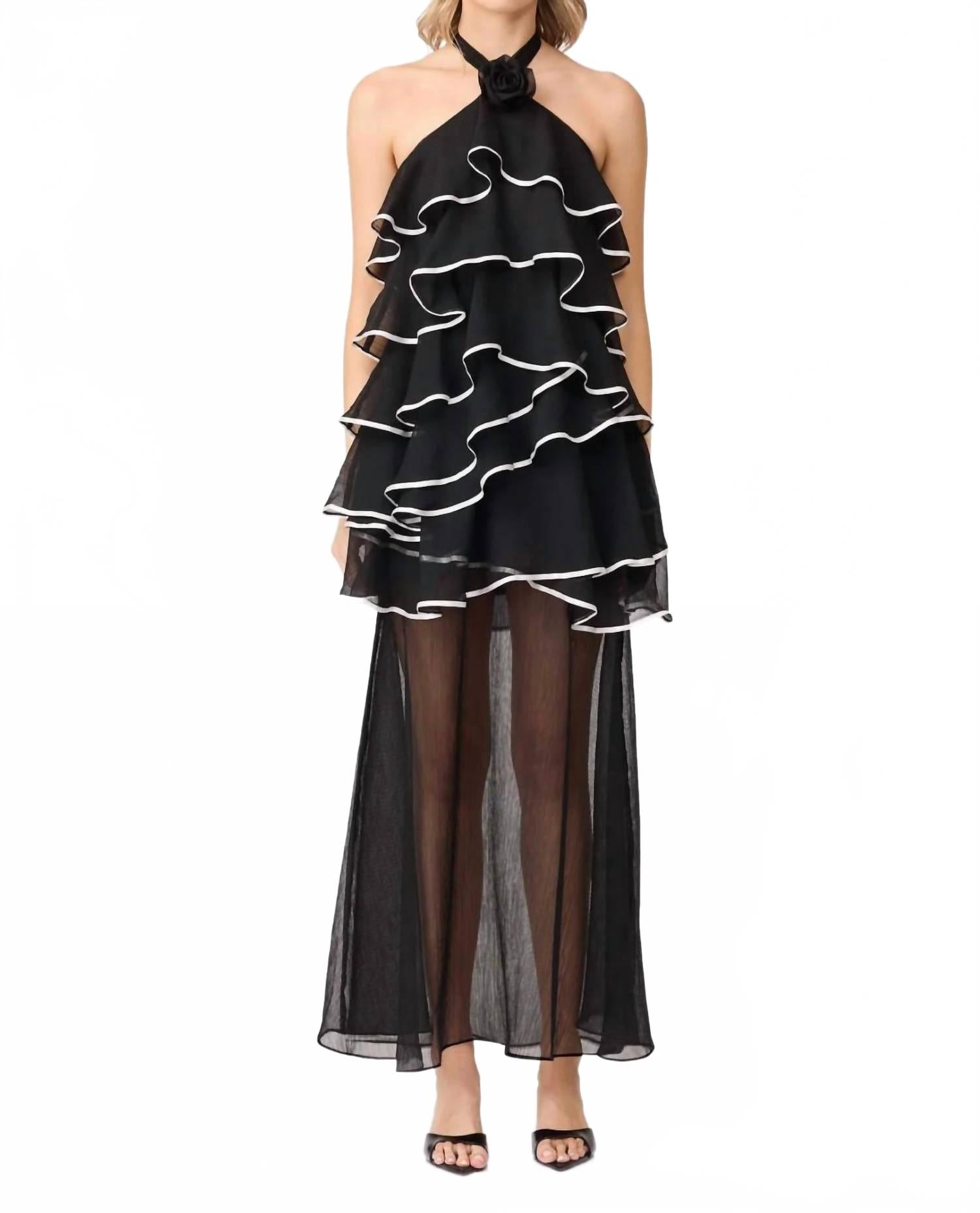 Мелисса Халтер макси-платье в черном цвете ELLIATT
Мелисса Халтер макси-платье в черном цвете ELLIATT