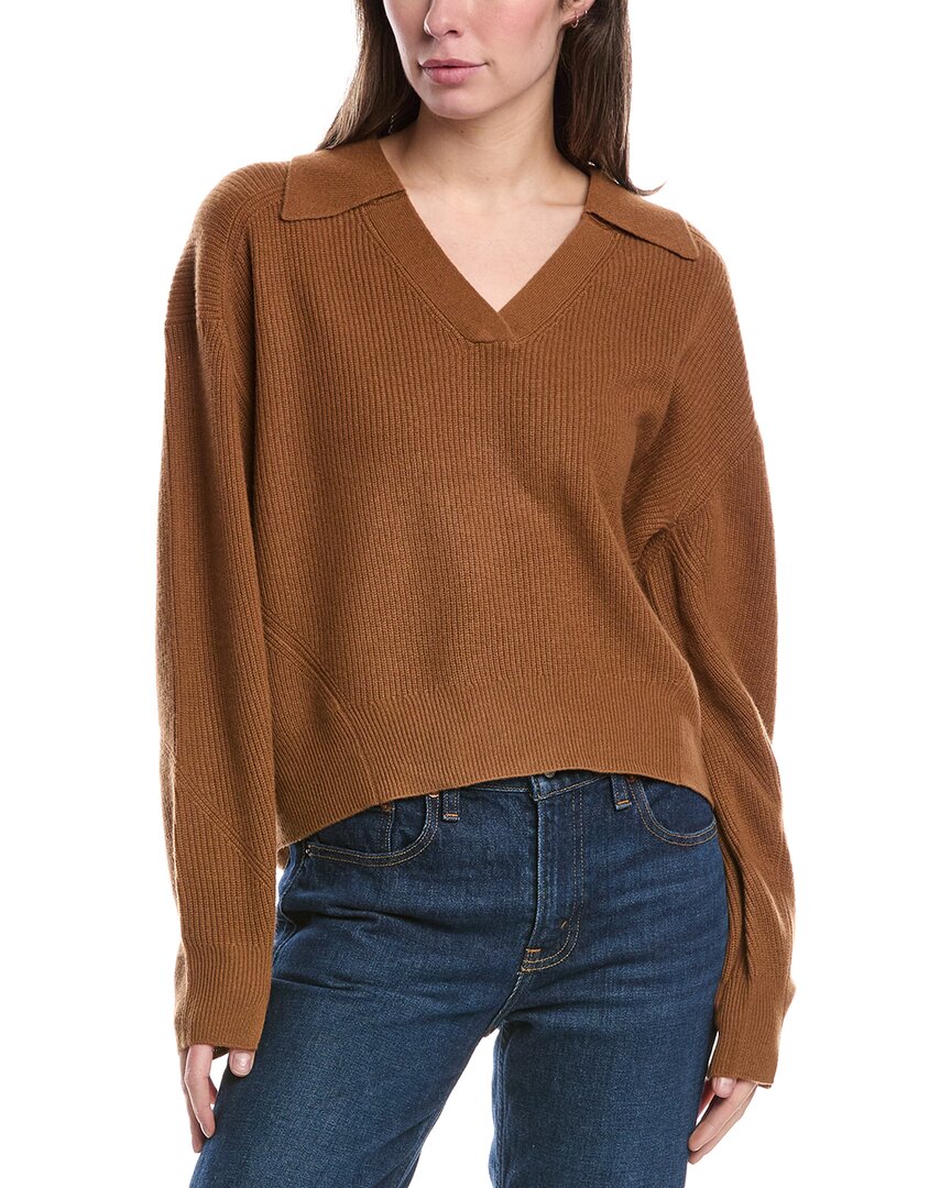 Кашемировый свитер-поло Pierce rag & bone, коричневый 
Кашемировый свитер-поло Pierce rag & bone, коричневый