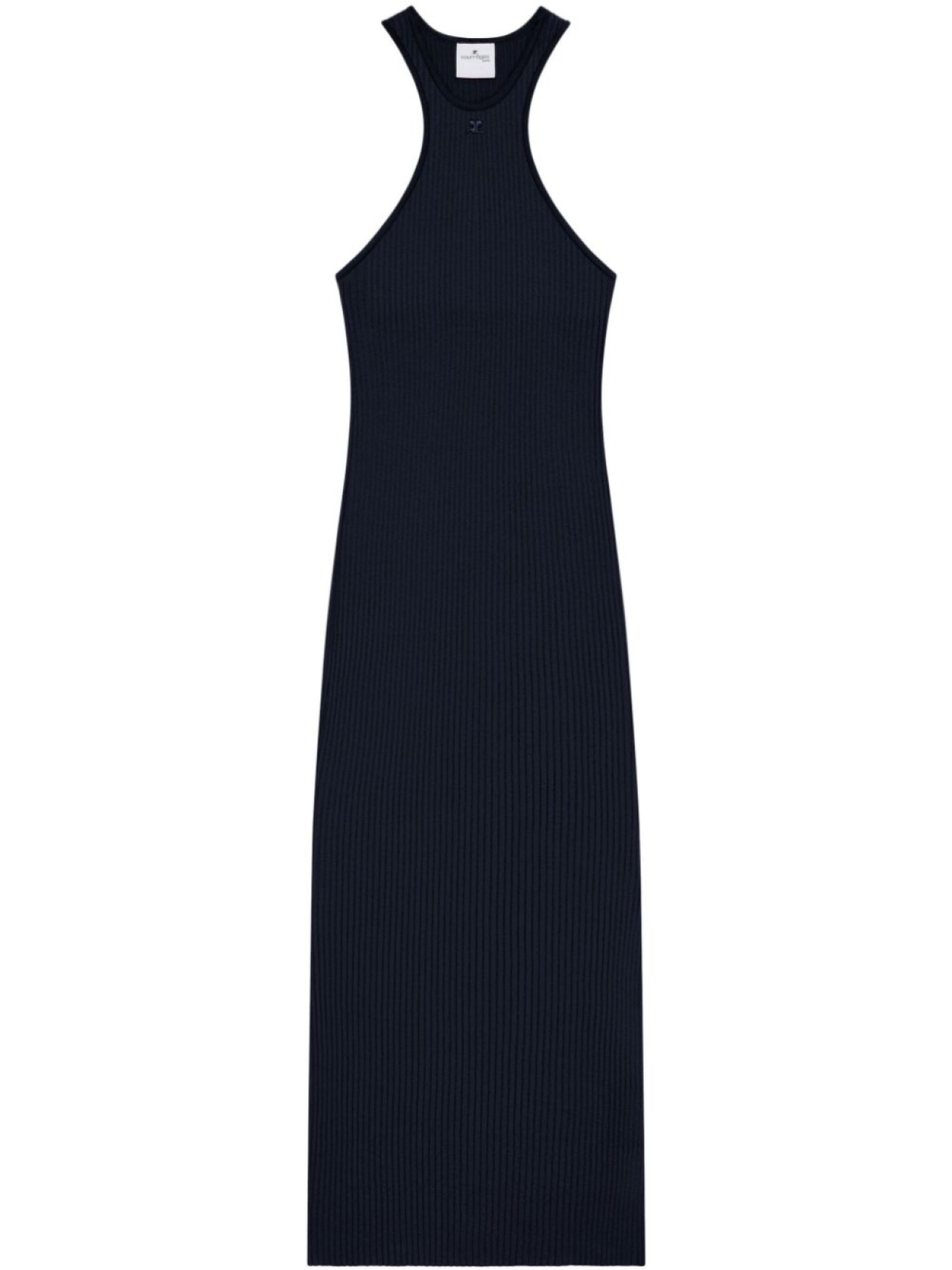 Courrèges платье в рубчик, синий 
Courrèges платье в рубчик, синий