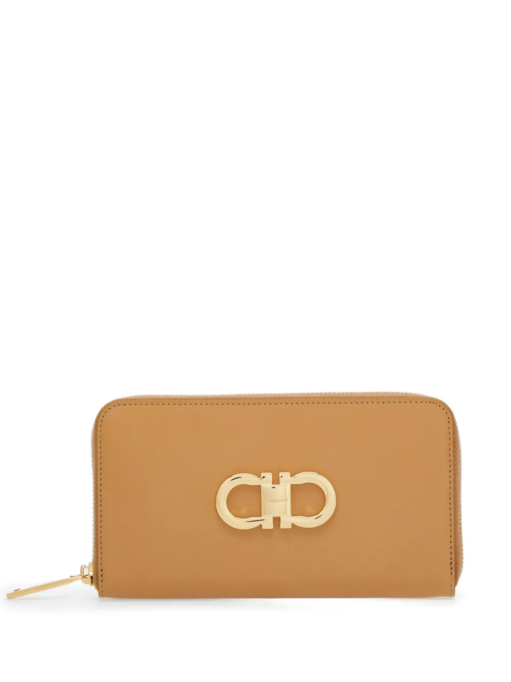 Кошелек с декором Gancini Ferragamo, нейтральный 
Кошелек с декором Gancini Ferragamo, нейтральный