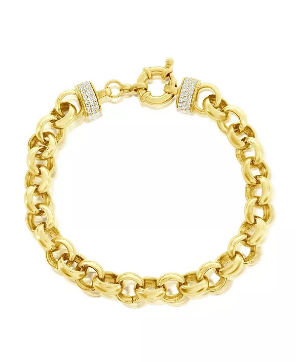 Браслет из стерлингового серебра с массивными звеньями цепи и фианитами Simona, gold
Браслет из стерлингового серебра с массивными звеньями цепи и фианитами Simona, gold