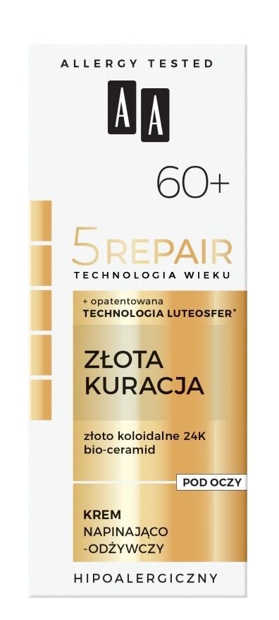 AA Technologia Wieku 5Repair 60+ Złota Kuracja крем для глаз, 15 ml 
AA Technologia Wieku 5Repair 60+ Złota Kuracja крем для глаз, 15 ml