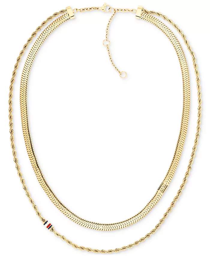 Многослойное ожерелье-воротник, 16 дюймов + удлинитель 2 дюйма Tommy Hilfiger, золотой 
Многослойное ожерелье-воротник, 16 дюймов + удлинитель 2 дюйма Tommy Hilfiger, золотой