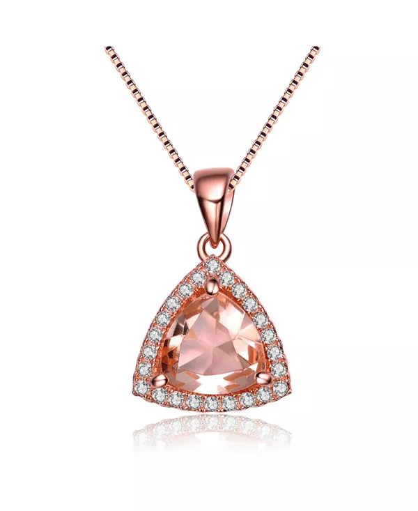 Ожерелье из стерлингового серебра 18 карат с покрытием из розового золота цвета шампанского и треугольными кубическими цирконами Genevive, pink
Ожерелье из стерлингового серебра 18 карат с покрытием из розового золота цвета шампанского и треугольными кубическими цирконами Genevive, pink