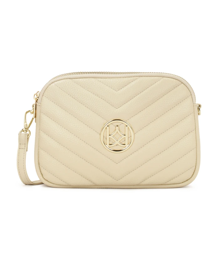 Кремовая сумка через плечо с крупной монограммой. Kazar, бежевый
Кремовая сумка через плечо с крупной монограммой. Kazar, бежевый