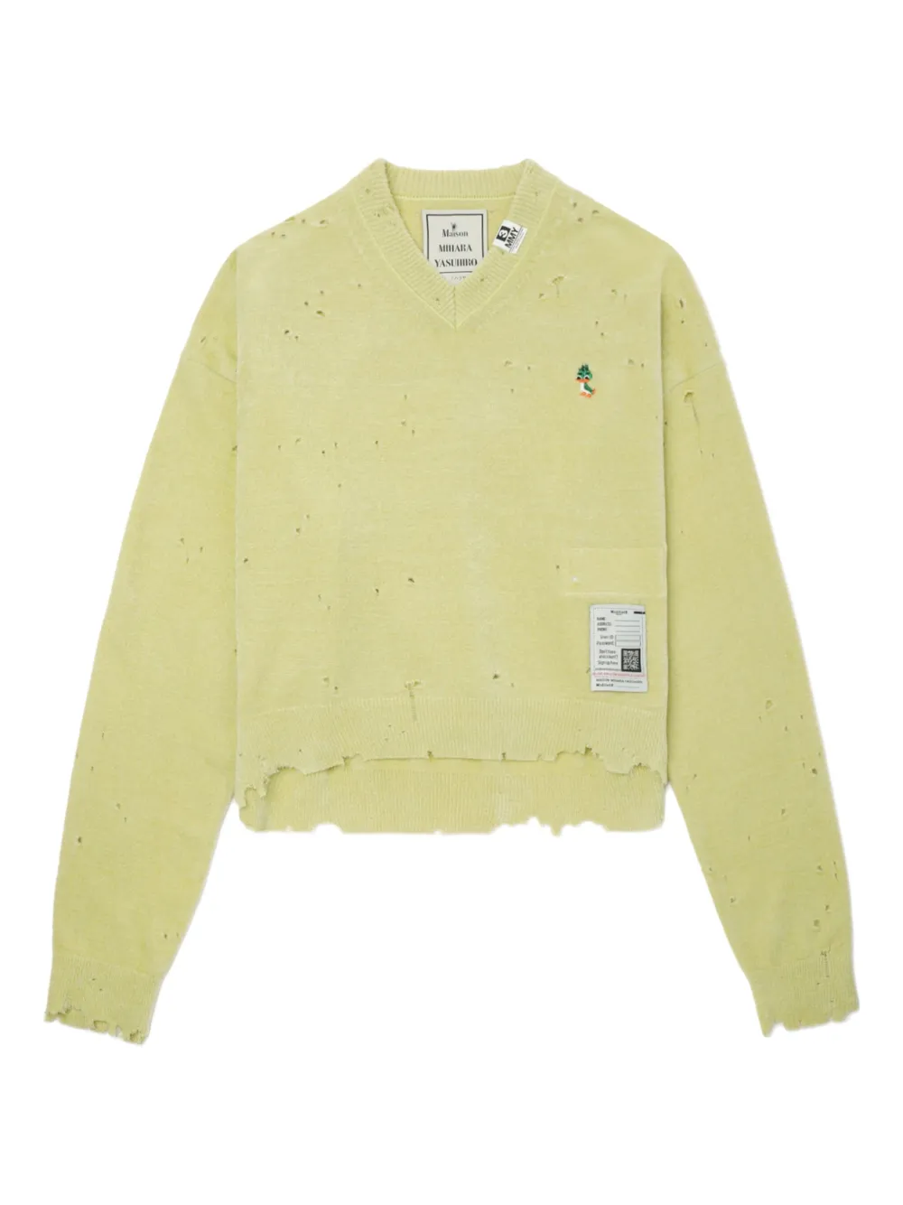 Свитер с V-образным вырезом и бахромой Maison Mihara Yasuhiro, зеленый
Свитер с V-образным вырезом и бахромой Maison Mihara Yasuhiro, зеленый