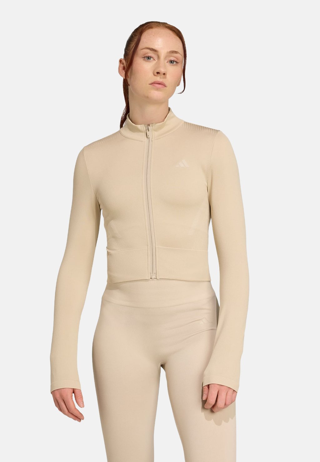 Тренировочная куртка Adidas Performance, бежевый 
Тренировочная куртка Adidas Performance, бежевый