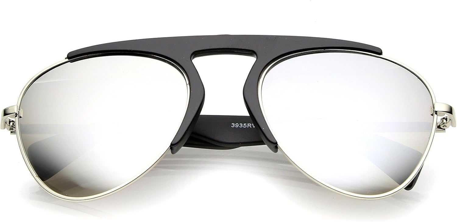 zeroUV - Солнцезащитные очки-авиаторы с массивной перемычкой над бровями, оправой в форме замочной скважины, цветными зеркальными линзами, диаметр линз 56 мм, Matte Black-silver / Silver Mirror
zeroUV - Солнцезащитные очки-авиаторы с массивной перемычкой над бровями, оправой в форме замочной скважины, цветными зеркальными линзами, диаметр линз 56 мм, Matte Black-silver / Silver Mirror