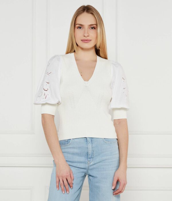 Свитер женский Twin-Set с кружевными рукавами, экрю
Свитер женский Twin-Set с кружевными рукавами, экрю
