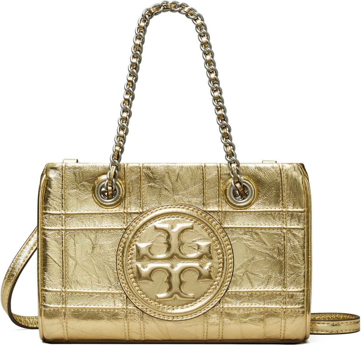 Сумка кросс-боди Tory Burch Fleming Soft Metallic Quilt Mini Chain Tote, цвет 18 Kt Gold
Сумка кросс-боди Tory Burch Fleming Soft Metallic Quilt Mini Chain Tote, цвет 18 Kt Gold