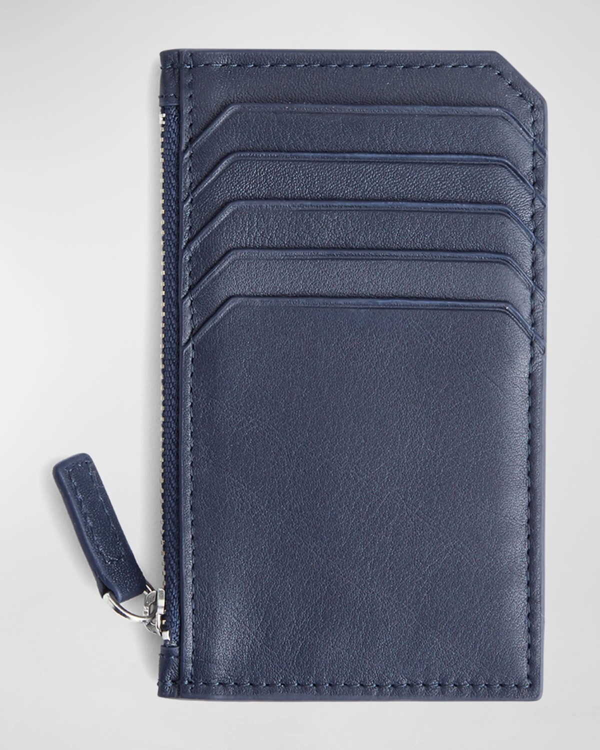 Кожаный футляр для кредитных карт на молнии с монограммой Royce New York, темно-синий 
Кожаный футляр для кредитных карт на молнии с монограммой Royce New York, темно-синий