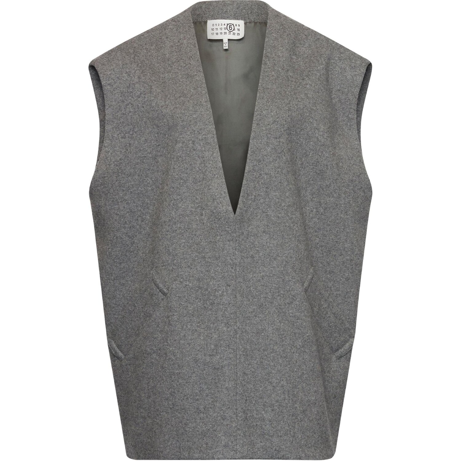 Жилет женский, цвет серый меланж Mm6 Maison Margiela 
Жилет женский, цвет серый меланж Mm6 Maison Margiela