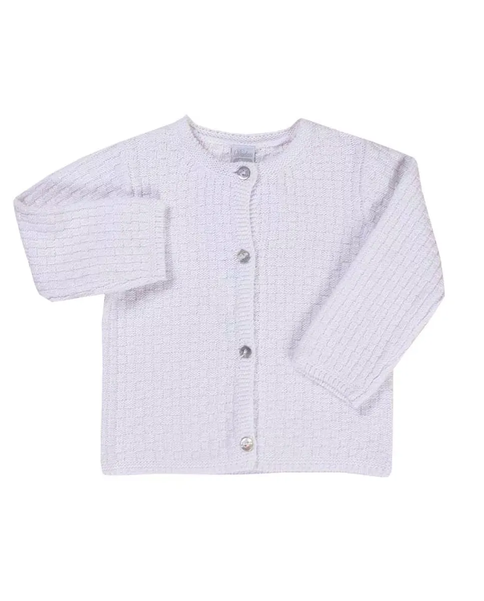 Вязаный жакет для девочки с круглым вырезом и застежкой на пуговицы Dadati, белый
Вязаный жакет для девочки с круглым вырезом и застежкой на пуговицы Dadati, белый