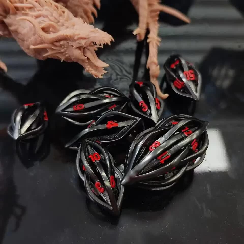 Набор черных и красных кубиков Mysterium для ролевой игры из 7 металлических кубиков RGFK
Набор черных и красных кубиков Mysterium для ролевой игры из 7 металлических кубиков RGFK