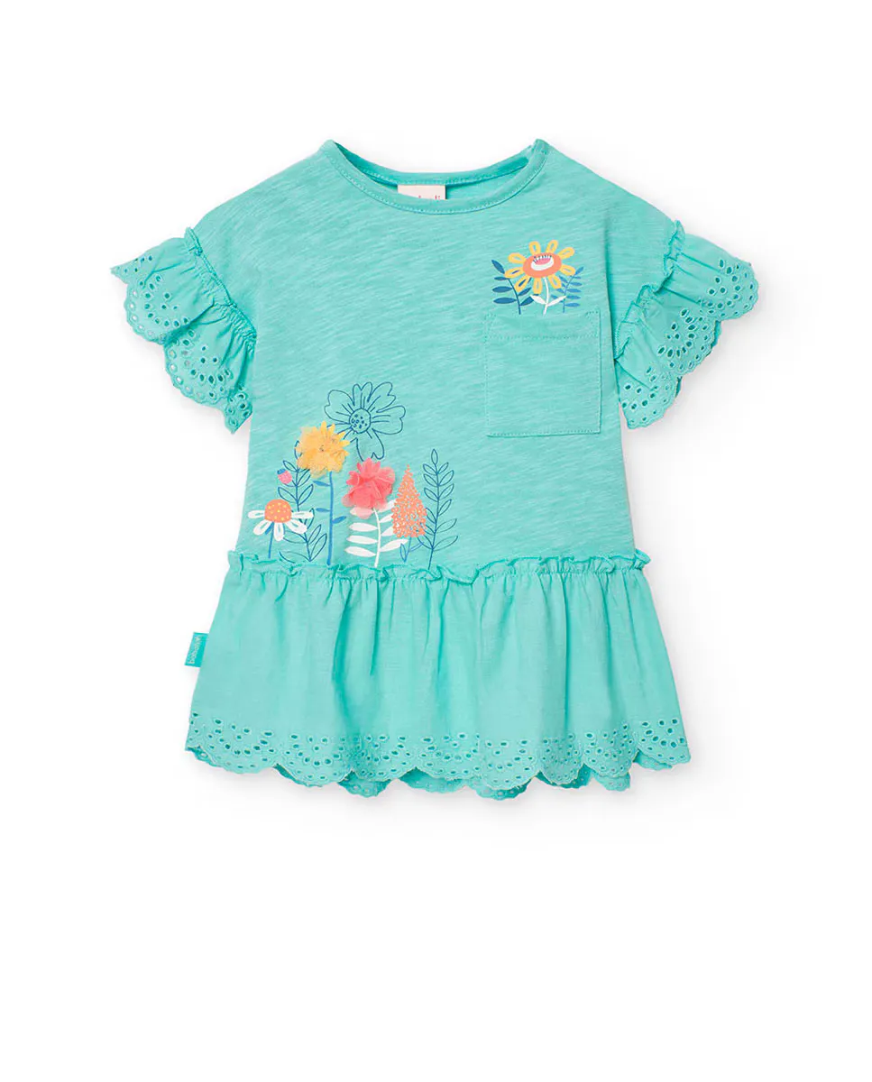 Платье для девочки с рюшами и нагрудным карманом Boboli, зеленый
Платье для девочки с рюшами и нагрудным карманом Boboli, зеленый