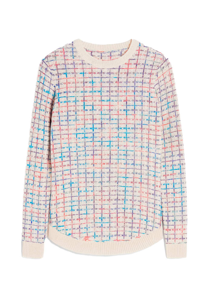 KOROSHI Женский разноцветный фактурный трикотажный свитер белого цвета
KOROSHI Женский разноцветный фактурный трикотажный свитер белого цвета