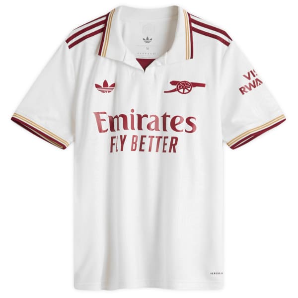 Футболка Арсенал третья форма Adidas, белое облако, командный воротник бордовый
Футболка Арсенал третья форма Adidas, белое облако, командный воротник бордовый