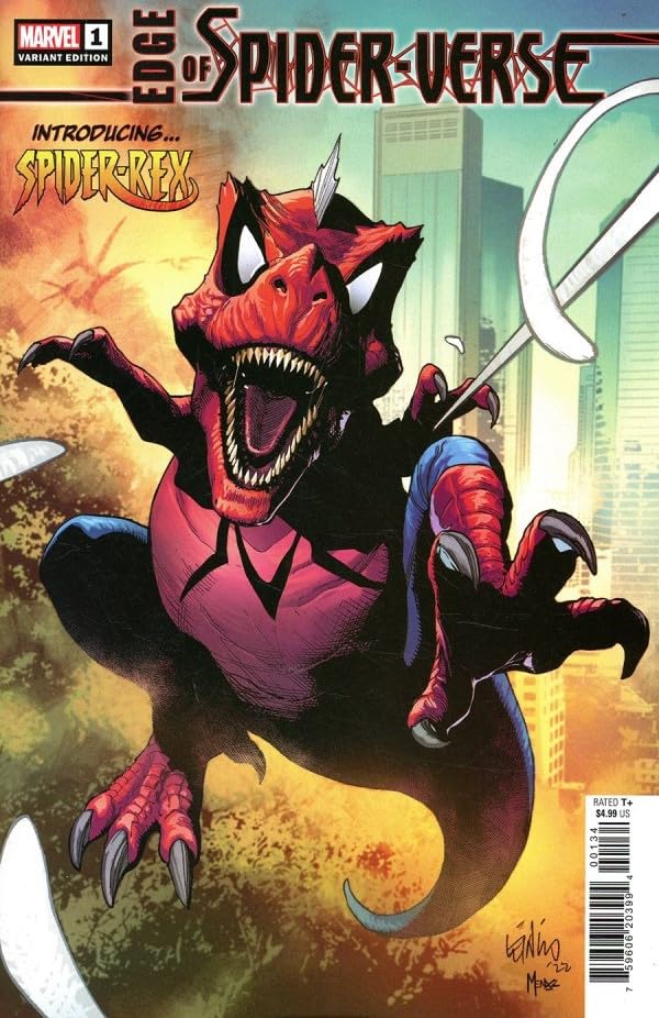 Edge of Spider-Verse #1 Leinil Francis Yu Spider-Rex Variant Cover with Rated Comics Acrylic Backer (Rated Comics)
Edge of Spider-Verse #1 Leinil Francis Yu Spider-Rex Variant Cover with Rated Comics Acrylic Backer (Rated Comics)