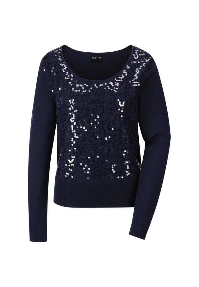 Свитер с круглым вырезом и блестящим эффектом Madeleine, синий
Свитер с круглым вырезом и блестящим эффектом Madeleine, синий