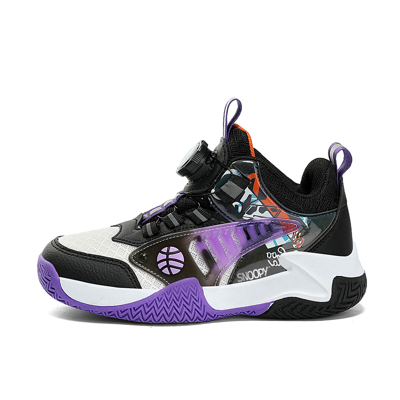 Детские баскетбольные кроссовки с противоскользящей подошвой, устойчивые к истиранию, дышащие, с отскоком, средней высоты SNOOPY, черный/фиолетовый
Детские баскетбольные кроссовки с противоскользящей подошвой, устойчивые к истиранию, дышащие, с отскоком, средней высоты SNOOPY, черный/фиолетовый