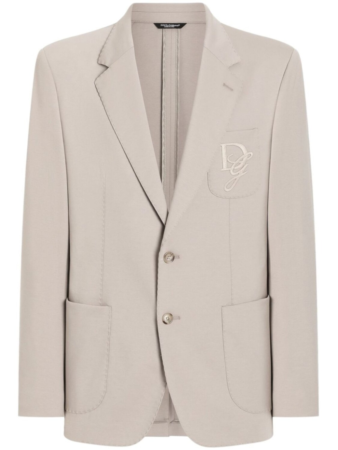 Пиджак с вышитым логотипом Dolce & Gabbana, нейтральный цвет
Пиджак с вышитым логотипом Dolce & Gabbana, нейтральный цвет