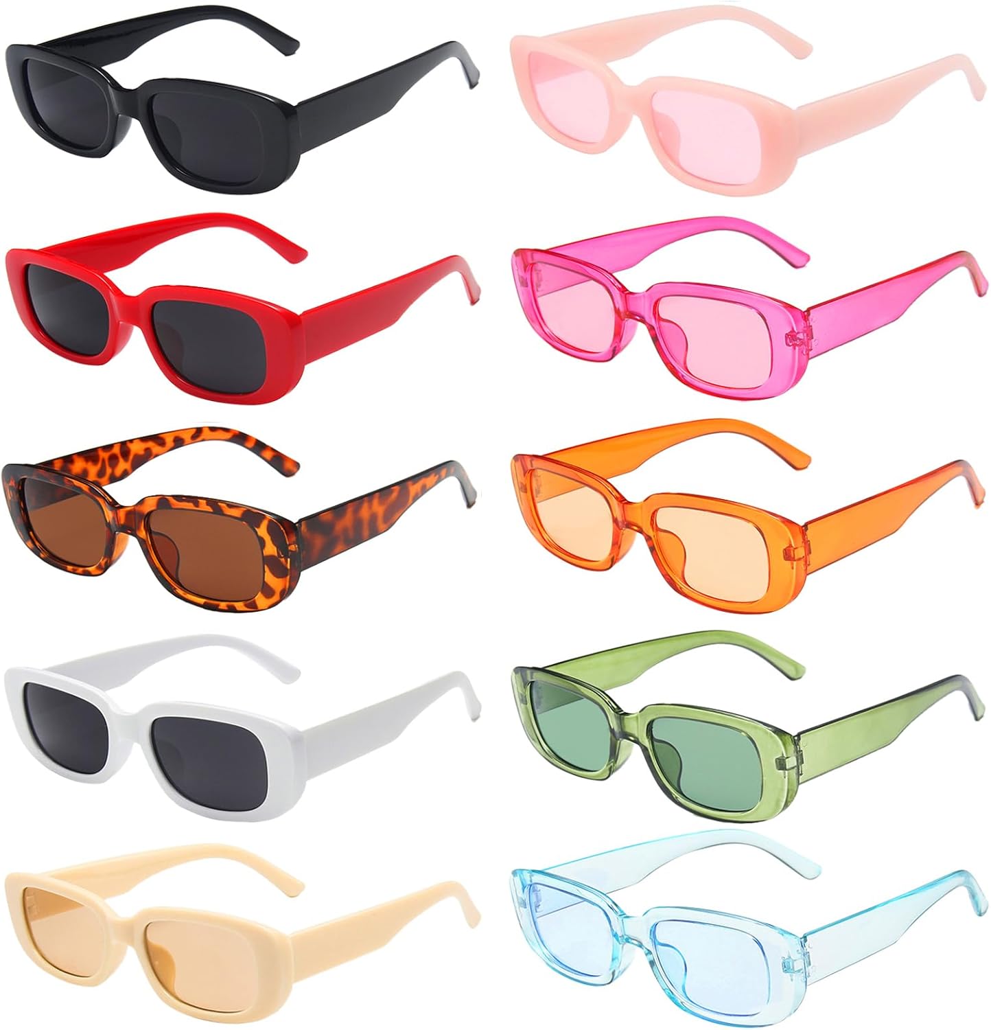 SUNOVELTIES Набор из 10 прямоугольных солнцезащитных очков для женщин в стиле ретро, узкие квадратные очки, винтажные очки в стиле 90-х, универсальные для взрослых, 10 Mixed Color
SUNOVELTIES Набор из 10 прямоугольных солнцезащитных очков для женщин в стиле ретро, узкие квадратные очки, винтажные очки в стиле 90-х, универсальные для взрослых, 10 Mixed Color