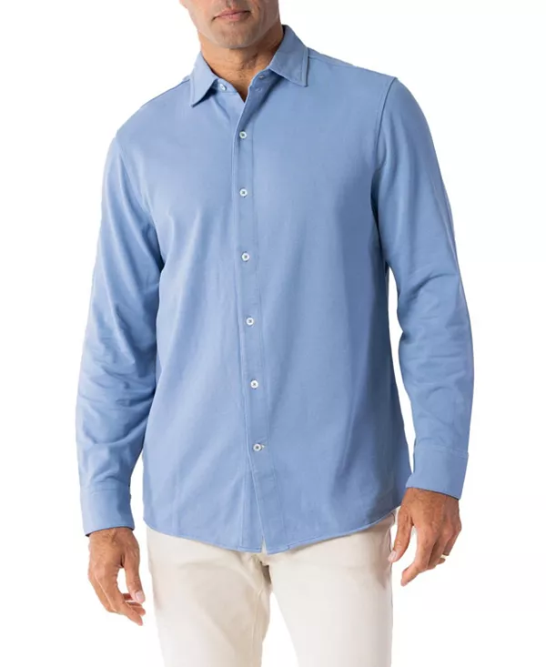 Вязаная рубашка с длинным рукавом Foster Robert Talbott, синий
Вязаная рубашка с длинным рукавом Foster Robert Talbott, синий