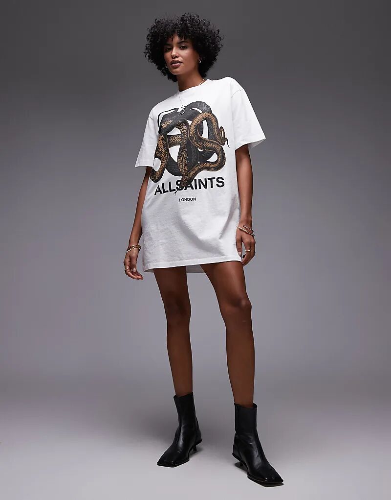 Платье-футболка AllSaints Reticulate с графическим принтом белого цвета
Платье-футболка AllSaints Reticulate с графическим принтом белого цвета