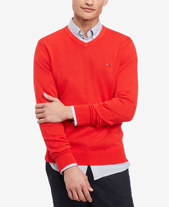 Мужской однотонный свитер с v-образным вырезом Essential Tommy Hilfiger, красный
Мужской однотонный свитер с v-образным вырезом Essential Tommy Hilfiger, красный